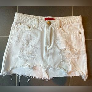 Signature 8 White Denim Skirt